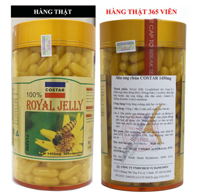 Sữa Ong Chúa Royal Jelly Costar 1450 mg của ÚC
